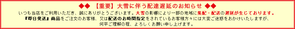 大雪に伴う配送遅延のお知らせ