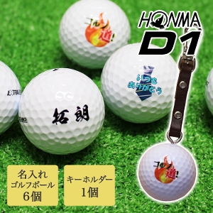名入れゴルフボール6個＆キーホルダーセット【HONMA D1】